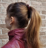 Zhooch Banana Hair Clip – Classic Ponytail Comb 3.75" Iconic Hair accessory inspired by 80s trend. Inner Teeth, Premium quality, Strong Hold for Thin, Fine Hair. Made in Korea. (Burgundy + Clear)