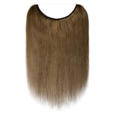 S-noilite Secret Wire Extensions Human Hair Hidden Crown Hair 16" 60g #6 Light Brown One Piece Invisible Miracle Wire In Remy Human Hair Extensions for Women