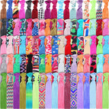 200 Pieces Elastics Hair Ties Ribbon, No Crease Ribbon Hair Ties Elastics Ouchless Ponytail Holders Knotted Fold Over Hair Bands for Women Girls