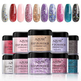 Dipping Nail Powder Colors Set - 10 Glitter Dip Powders Colors Nails Set for Christmas Party Wedding No Nail Lamp Needed for French Nail Manicure Nail Art