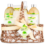 Spa Gift Basket with Refreshing Green Tea Fragrance, Best Mother's Day Gift, Birthday, Anniversary Gifts For Women, Girls, Set Includes Bubble Bath, Shower Gel, Body Scrub, Body Spray, Fizzers & More.