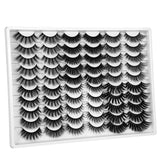 30 Pairs False Eyelashes Wholesale 6D Natural Wispy Fake Eyelashes 15-19MM Medium Lashes 6 Styles Mixed Fluffy Volume Faux Mink Eyelashes Pack