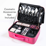 GLAMFORT Makeup bag makeup case travel makeup train bag rose red large capacity with dividers cosmetic bag organizer