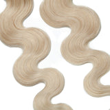 40 PCS Rooted Tape In Hair Extensions Human Hair Invisible Seamless Skin Weft Body Wave Highlight Double Side Tape Remy Human Hair Extensions Balayage Wavy For Women (20'',100g/40pcs,#70 White Blonde)