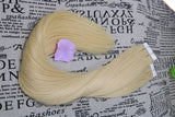 16" 50g Remy Tape in Human Hair Extensions Long Straight Hair 20pcs/pack Seamless Skin Weft Invisible Double Sided Glue in Hair #613 Bleached Blonde