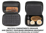 CASEMATIX Beard Travel Case Fits Your Beard Grooming Kit – Holds Beard Oil Conditioner, Beard Brush, Wooden Beard Comb, Beard Balm, Scissors and More