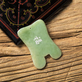 Gua Sha Facial Massage Tool, Gua Sha Massage Tool, Genuine Jade Gua Sha Board with Printed Chinese Character Blessing, for Spa Treatment,Facial Massage and Back Massage