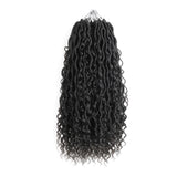 6Packs Aipin New Goddess Locs Crochet Hair 18 Inch River Locs Boho Hippie Locs Wavy Crochet With Curly Hair In Middle And Ends Braids Hair Extensions (6Packs,18 inch, 1B)