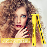 60 Pieces Hair Perm Rods Non-Slip Hair Rollers Plastic Cold Wave Rods Short Curlers Rod with Elastic Rubber Band Perming Rods Curlers Hairdressing Styling Tool (Yellow,0.28 Inch)