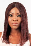 WOW BRAIDS Twisted Wigs, Blunt Bob - Micro Twist Wig - Color 35-12 Inches. Synthetic Hand Braided Wigs for Black Women.