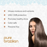 PURE BRAZILIAN Anti-frizz Daily Leave-in Serum - Strengthening Hair Treatment Formulated to Fortify and Protect Your Hair From Heat & UVA/UVB (13.5 Ounce / 400 Milliliter)