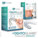 Mouth Guard - Teeth Grinding, Dentist-Approved Teeth Protectors, Offers Relief From Bruxism, TMJ & Teeth Clenching. Promotes Jaw Joint Relaxation, Custom Fit BPA-Free – 4 Pack