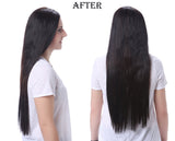 OneDor 24" Straight Full Head Kanekalon Futura Heat Resistance Hair Extensions Clip on in Hairpieces 7pcs 140g (Straight 8#-Light Chestnut Brown)