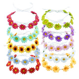 10 PCS Sunflower Headband Multicolor Floral Flower Crown Headpiece Hair Wreath For Women Girl