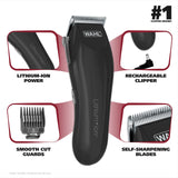 Wahl Clipper Lithium-Ion Cordless Haircutting Kit - Rechargeable Grooming & Trimming Kit With 12 Guide Combs for Heads, Beard & All Body Grooming - Model 79608