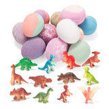 Bath Bombs for Kids with Dinosaur Toys, 12 Pack Bubble Bath Bombs with Surprise Toy Inside, Natural Essential Oil SPA Bath Fizzies Set, Kids Safe Birthday Gift Set for Boys and Girls