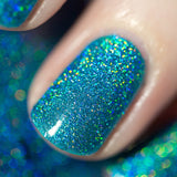 ILNP Surfboard - Tropical Turquoise Holographic Sheer Jelly Nail Polish