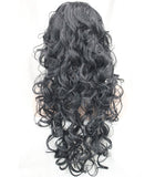 3/4 Band Headband wig Women's Dark Black Long Curly Wigs for Women ladies wigs Wiginway