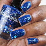 I Got A Crush On Blue Glitter Nail Polish- 0.5 oz Full Sized Bottle
