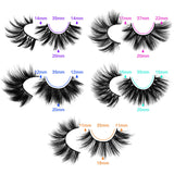 25 Pairs False Eyelashes Wholesale 20MM Faux Mink Lashes 5 Styles Mixed Dramatic Fake Eyelashes Bulk with 25 Glitter Eyelash Boxes