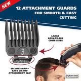 Wahl Clipper Lithium-Ion Cordless Haircutting Kit - Rechargeable Grooming & Trimming Kit With 12 Guide Combs for Heads, Beard & All Body Grooming - Model 79608