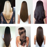 Human Hair Extensions Silky Straight 4Pcs 10 Clips in Real Hair Extensions
