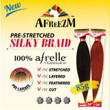 (Pack of 8) Afreezm Pre Stretched Silky Braiding Hair 100% Kanekalon Afrelle Fiber (54 Inches / 85 Grams) (1)