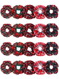 20 Pieces Christmas Hair Scrunchies Soft Elastic Hair Bands Plaid Hair Scrunchy Ties Christmas Hair Accessories for Women Supplies
