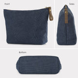 SMRITI Canvas Large Cosmetic Bag Travel Makeup Organizer Pouch Toiletry Bag for Women Portable Daily Storage Organizer Coin Purse Holder Zipper Closure