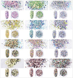 GOTONE 12 Colors Nail Sequins, Superfine Holoqraphic Paillette Nail Art Glitter Mixed Iridescent Manicure Make Up DIY Decoration for Face Body Cellphone Case