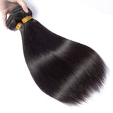 Brazilian Straight Hair Bundles Remy Hair Weave, Brazilian Virgin Hair 3 Straight Human Hair Bundles (10 12 14, Natural Black)