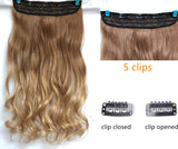 25 Inches One Piece Half Head Long Clip in Ombre Wavy Curly Hair Extensions Two Tones 120 Grams … (25 Inches, Light brown/sandy blonde)