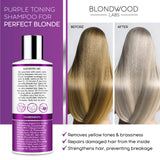 Purple Shampoo for Blonde Hair – Made in USA - Removes Brassiness, Yellow & Overtones – Gentle Toning & Hair Care – Blonde Shampoo with Platinum, Ash & Overtone Purple Effects – Cruelty-Free - 8 oz