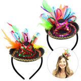 Cinco De Mayo Fiesta Sequined Sombrero Headbands Fiesta Party Supplies Sombrero Fiesta Sombrero Party Hats sombreros Mexican hat Sombrero Hats