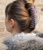 Zhooch Hair Claw Clip – Hero Jumbo 5.5". Big Alligator. Wavy Rim, Interlocking teeth, Jumbo Large Clip, Premium quality, Painted Extra Strong Hold Spring, for Thick Hair. (Invisible Clear)