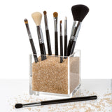 Pretty Display Acrylic Diamonds Gold Makeup Brush Holder Beads Contains 1 Pint - Over 50,000 Crystals