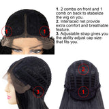 OneDor Afro Kinky Curly Lace Front Wigs for African American Women (1BOT99J)