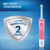Oral-B Electric Toothbrush with 1 Oral-B Replacement Brush Head, Vitality Flossaction, Pink