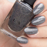 ILNP La Catedral - Neutral Charcoal Grey Holographic Sheer Jelly Nail Polish