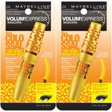 Maybelline New York Volum' Express The Colossal Cat Eyes Washable Mascara Makeup, Glam Black, 2 Count, Washable Glam Black