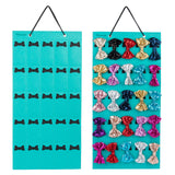 Color Hair Bow Holder for Girls, Hanging Hair Clips Storage Organizer for Hold Headband Barrettes, 25 Slots. (green)