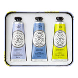 La Chatelaine 20% Shea Butter Hand Cream Travel Size Tin Gift Set, Lavender, Lychee Bilberry, Lemon Verbena