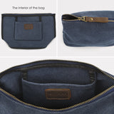 SMRITI Canvas Large Cosmetic Bag Travel Makeup Organizer Pouch Toiletry Bag for Women Portable Daily Storage Organizer Coin Purse Holder Zipper Closure