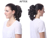Onedor 12" Synthetic Fiber Natural Textured Curly Ponytail Clip In/On Hair Extension Hairpiece (10# - Medium Golden Brown)