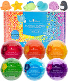 Squishy Bubble Bath Bombs for Kids with Surprise Squishy Toys Inside by Two Sisters. 6 Large 99% Natural Fizzies in Gift Box. Moisturizes Dry Skin. Releases Color, Scent, Bubbles (Squishy)