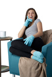 NatraCure Moisturizing Gel Booties and Gloves Set - (For dry skin, dry hands, feet, cracked heels, cuticles, rough skin, dead skin, use with your favorite lotions) - 155/175-AQ/RET - Color: Aqua