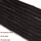 Noverlife 10 Strands 50cm/20" Dark Chocolate Dreadlock Extensions, Single Ended Crochet Synthetic Dreadlocks Accessories, Jamaica Punk Hip-Hop Reggae Hair Braiding Wigs Faux Locs for Fashion Men Women