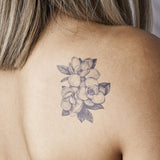 Inkbox, Temporary Tattoos, Semi Permanent Tattoo One Premium Easy Long Lasting, Waterproof Inkbox Tattoo with For Now Ink. Lasts 1-2 Weeks, Flower Tattoo, Magnol, 4x4in