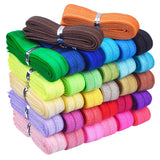 32 Yards Ribbon Elastic Foldover Elastics Stretch Hair Ties Headbands for Baby Girls Hair Bow (32 Color Set 1)