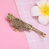 kkjoy Metal Hair Barrettes Large Hand Crafted Fashion Hair Clips Automatic Hair Accessories for Woman girl (1 butterfly, Gold)
